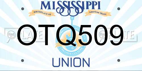 OTQ509 Mississippi License Plate