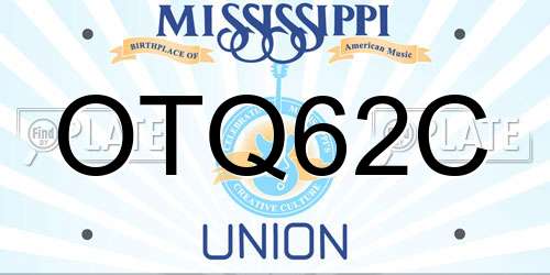 OTQ62C Mississippi License Plate