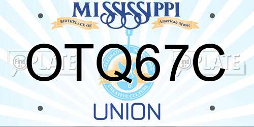 OTQ67C Mississippi License Plate