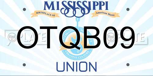 OTQB09 Mississippi License Plate