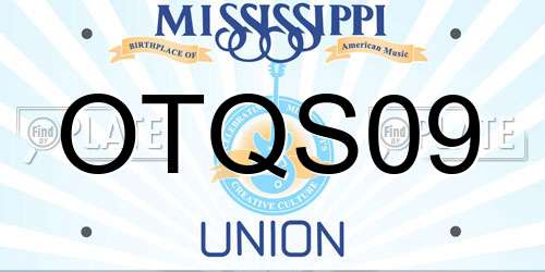 OTQS09 Mississippi License Plate