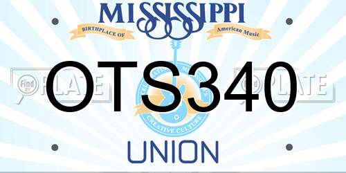 OTS340 Mississippi License Plate