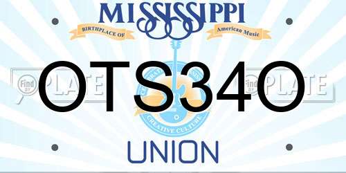 OTS34O Mississippi License Plate