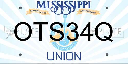 OTS34Q Mississippi License Plate