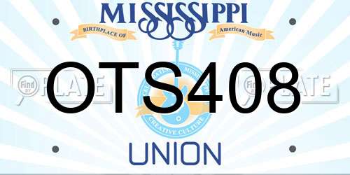 OTS408 Mississippi License Plate