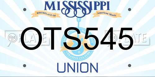 OTS545 Mississippi License Plate