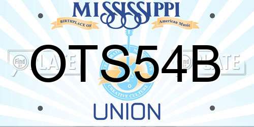 OTS54B Mississippi License Plate