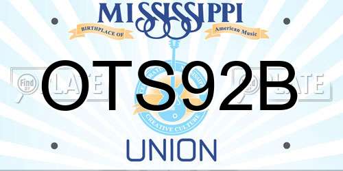 OTS92B Mississippi License Plate