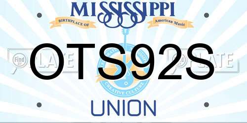 OTS92S Mississippi License Plate