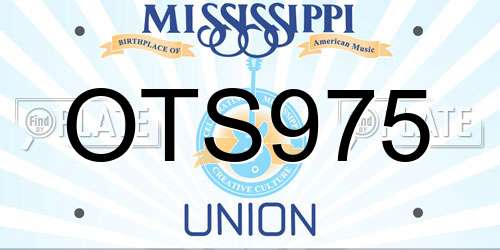 OTS975 Mississippi License Plate