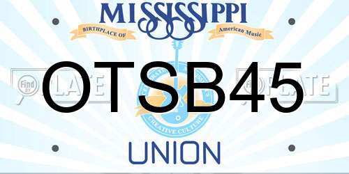 OTSB45 Mississippi License Plate