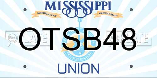 OTSB48 Mississippi License Plate