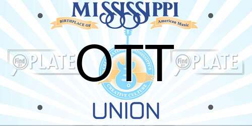 OTT Mississippi License Plate
