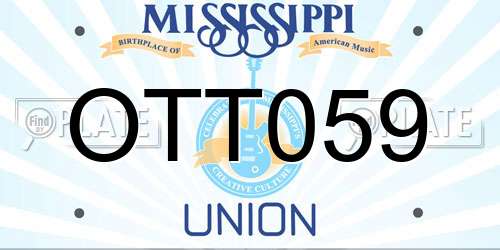 OTT059 Mississippi License Plate