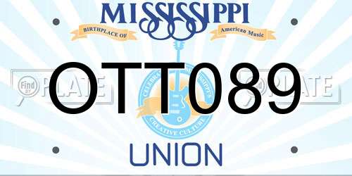 OTT089 Mississippi License Plate
