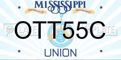 OTT55C Mississippi License Plate