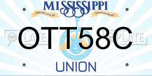 OTT58C Mississippi License Plate