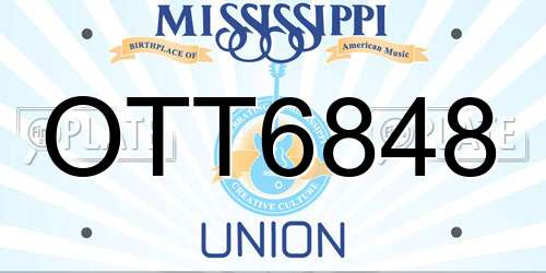 OTT6848 Mississippi License Plate