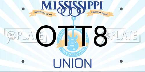 OTT8 Mississippi License Plate