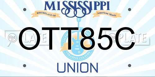 OTT85C Mississippi License Plate