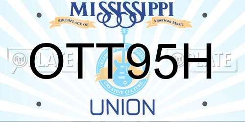OTT95H Mississippi License Plate