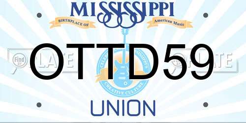 OTTD59 Mississippi License Plate