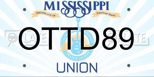 OTTD89 Mississippi License Plate