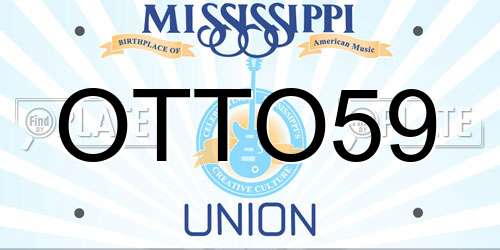 OTTO59 Mississippi License Plate