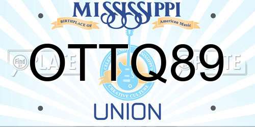 OTTQ89 Mississippi License Plate