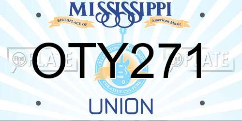 OTY271 Mississippi License Plate