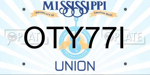 OTY77I Mississippi License Plate