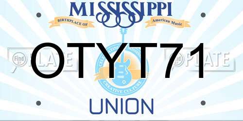 OTYT71 Mississippi License Plate