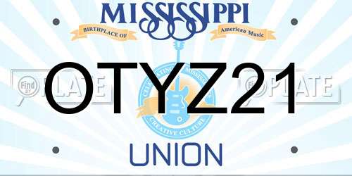 OTYZ21 Mississippi License Plate