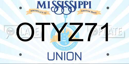 OTYZ71 Mississippi License Plate