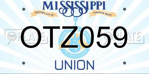 OTZ059 Mississippi License Plate