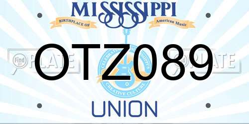 OTZ089 Mississippi License Plate