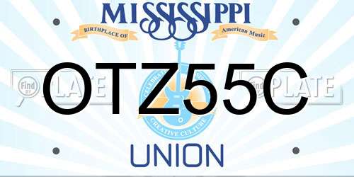 OTZ55C Mississippi License Plate