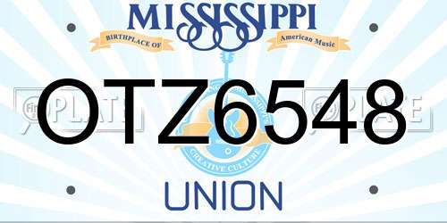 OTZ6548 Mississippi License Plate