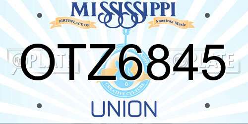 OTZ6845 Mississippi License Plate
