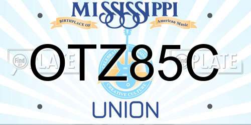OTZ85C Mississippi License Plate