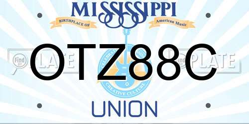 OTZ88C Mississippi License Plate