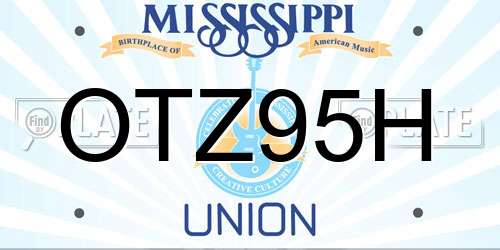 OTZ95H Mississippi License Plate