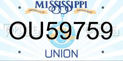 OU59759 Mississippi License Plate