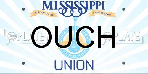 OUCH Mississippi License Plate