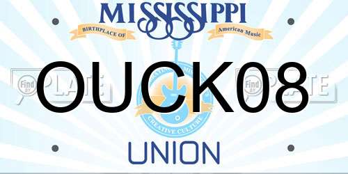 OUCK08 Mississippi License Plate