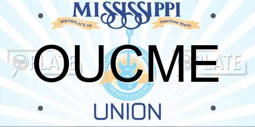 OUCME Mississippi License Plate