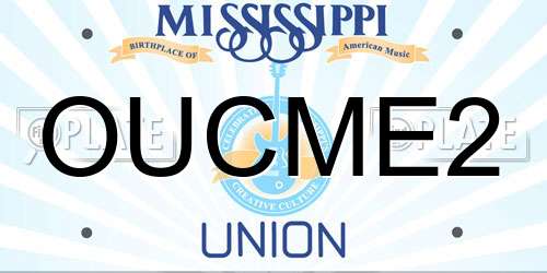 OUCME2 Mississippi License Plate