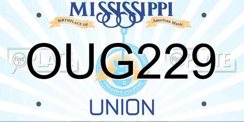 OUG229 Mississippi License Plate