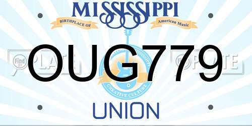 OUG779 Mississippi License Plate
