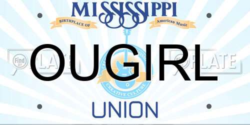 OUGIRL Mississippi License Plate